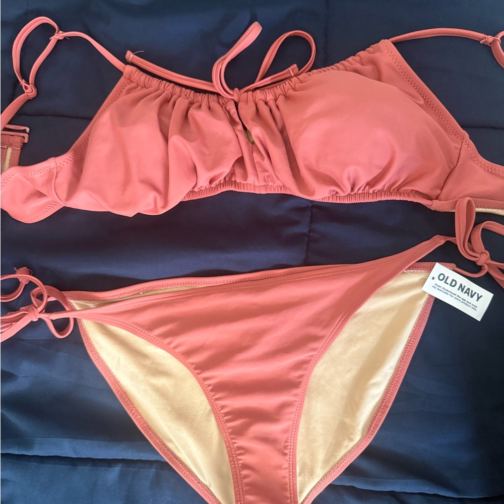 NWT Old Navy Peachy Mauve Bikini Set
